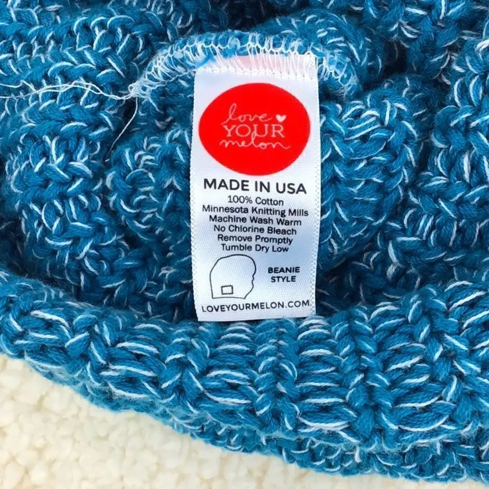 Love Your Melon Blue Thick Knit Beanie Hat